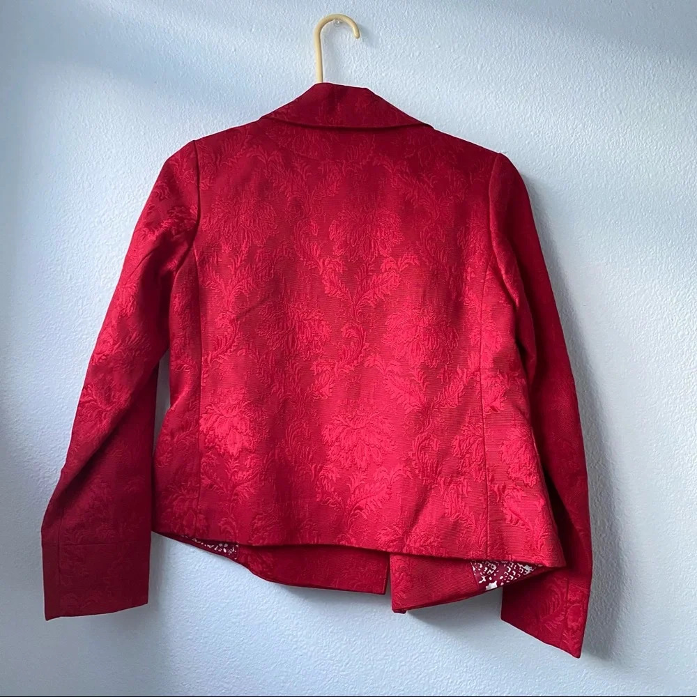 132. NWT Talbots Floral Red jacket - Picture 6 of 12